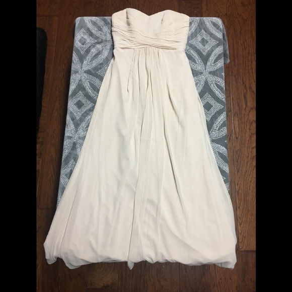 David's Bridal strapless chiffon dress - Picture 4 of 5